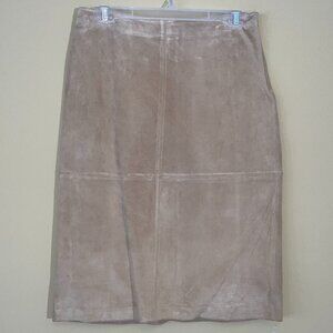 Brooks Brothers 346 Vintage Tan Suede Skirt Size 8